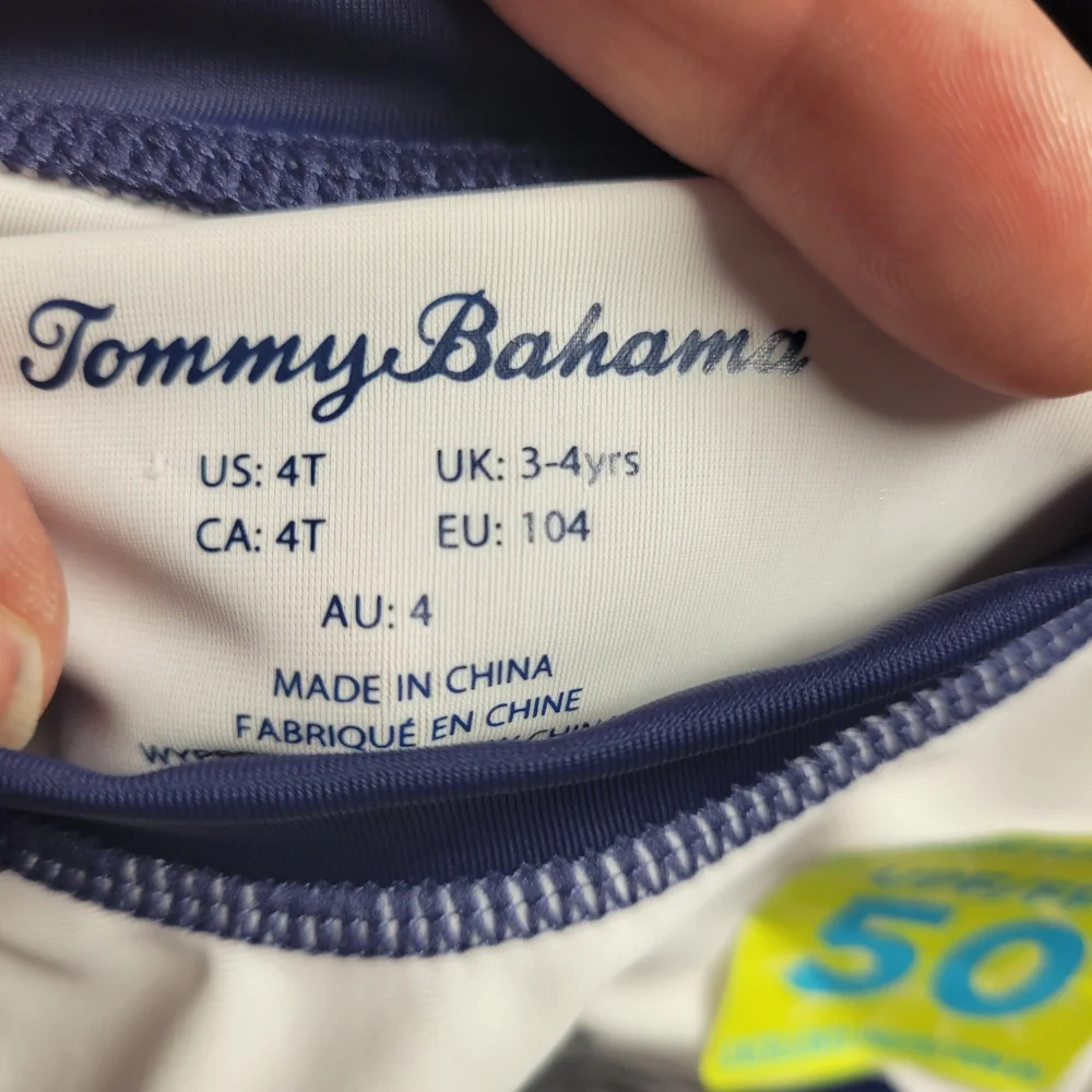 2 NWT Tommy Bahama Kids SWIM Rash Guard Tops‎ Size 4